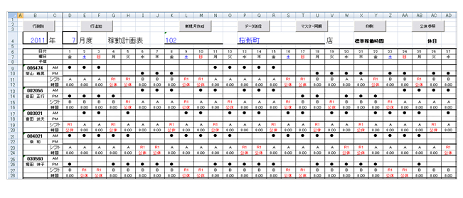 シフト表