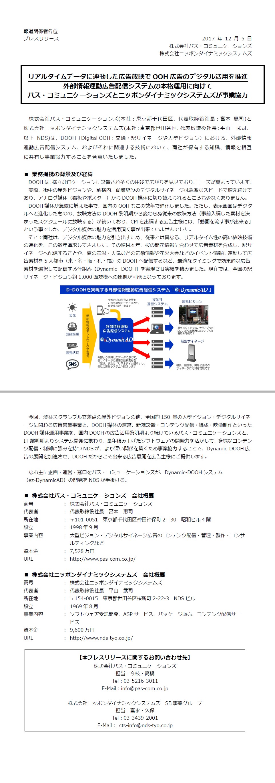 パス・コミュニケーションズと事業協力